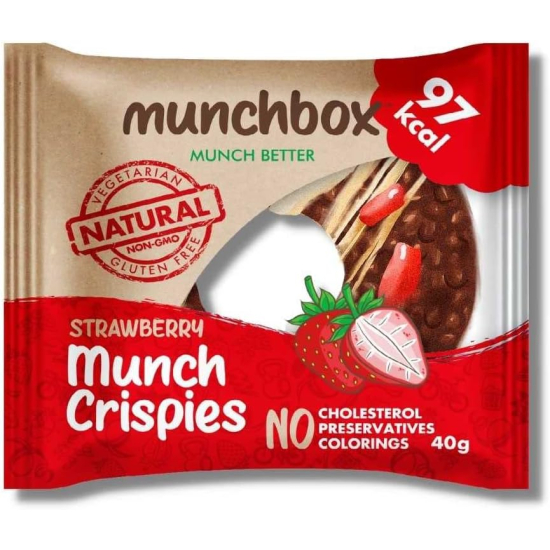 Munchbox Strawberry Munch Crispies 40g, Pack Of 10