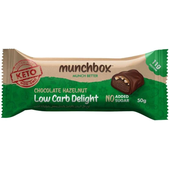  Munchbox Low Carb Delight Keto Chocolate Hazelnut Bar 50g, Pack Of 15