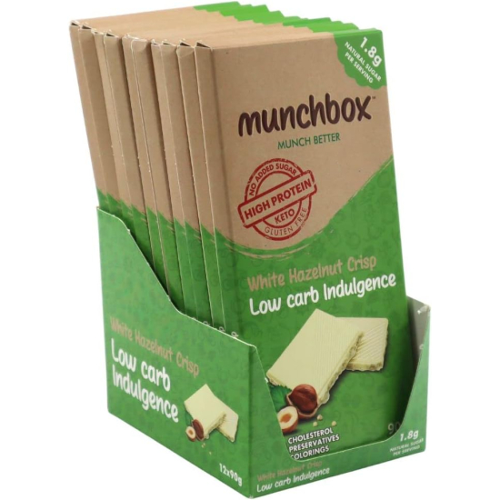 Munchbox Keto Chocolate Hazelnut Crisp Low Carb Indulgence 90g, Pack Of 12