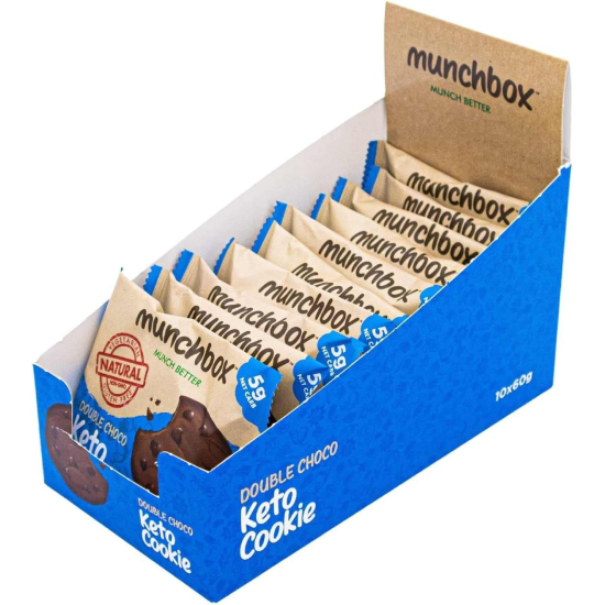  Munchbox Double Choco Chip Keto Cookie 60g, Pack Of 10