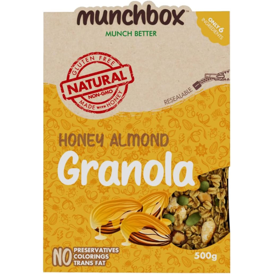 Munchbox Honey Almond Granola 500g, Pack Of 18