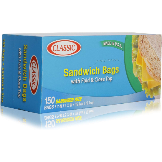 Classic Sandwich Bag Fnc 24x150's, Pack Of 3