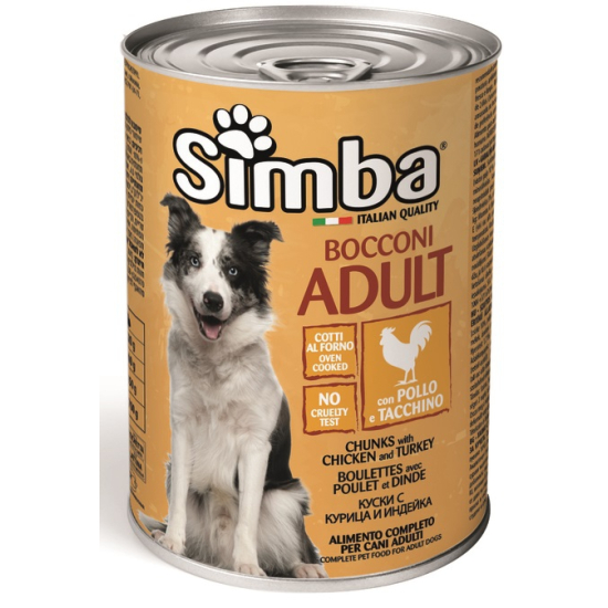 Simba, Wet Food For Adult Dogs, With Chicken And Turkey Meat 415g, Pack Of 24