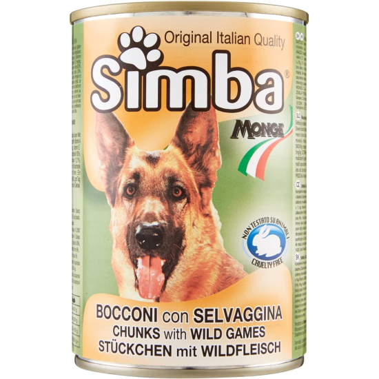 Simba Chunks with Wild Games Dog Cans 415g, Pack Of 24