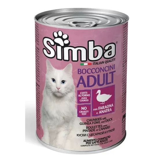 Simba Chunks With Guinea Fowl & Duck Wet Cat Food 415g, Pack Of 24