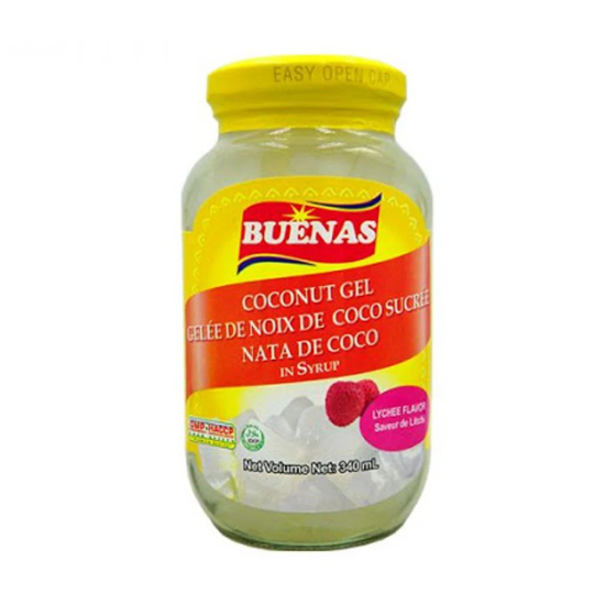 Buenas Coconut Gel In Syrup Lychee Flavour 340g, Pack Of 24