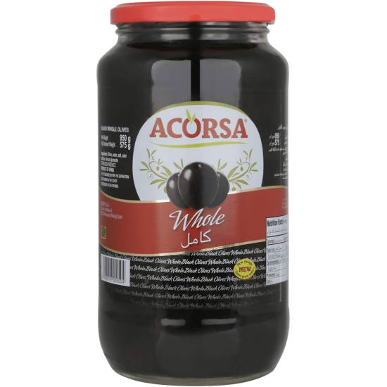 Acorsa Olives Black Plain 6x575gm L/Jar, Pack Of 3