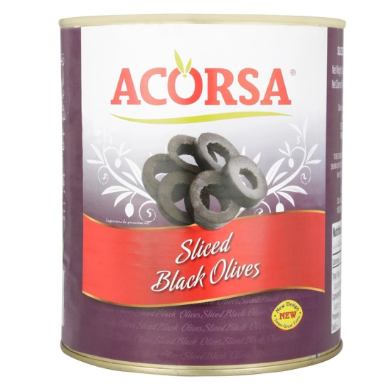 Acorsa Olives A10 Black Sliced Tin Sliced  6x1.56kg, Pack Of 2