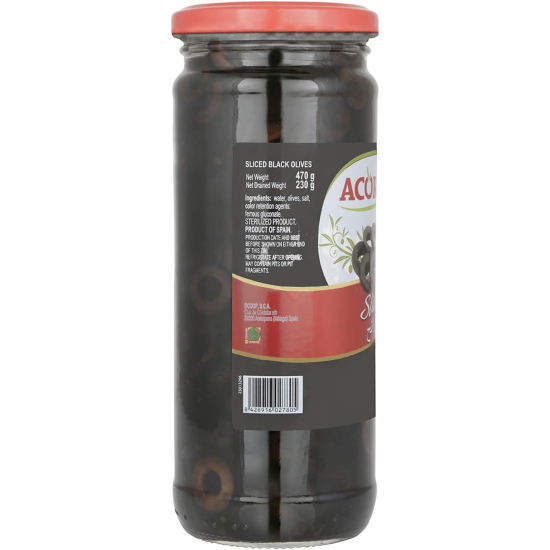 Acorsa Olives Black Sliced Jar 12X230gm L/Jar, Pack Of 3