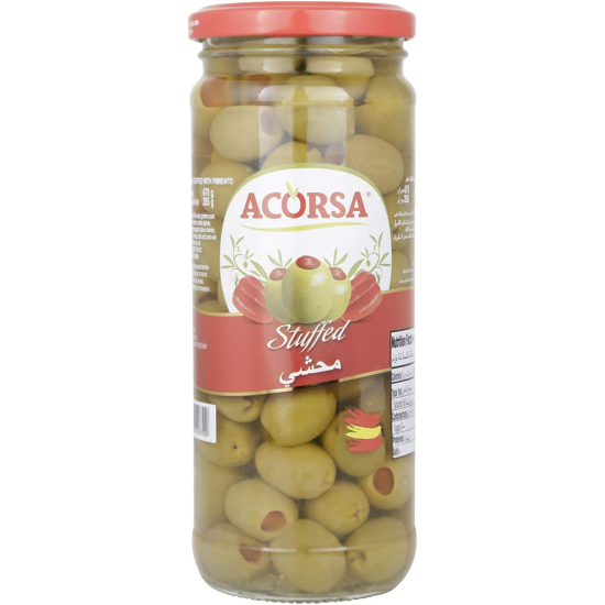 Acorsa Olives Green Stuffed Jar 12x285g L/Jar, Pack Of 3