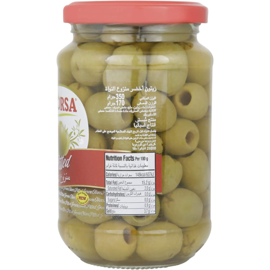 Acorsa Olives Green Pitted Jar Pack Of 12x170gm, Pack Of 4