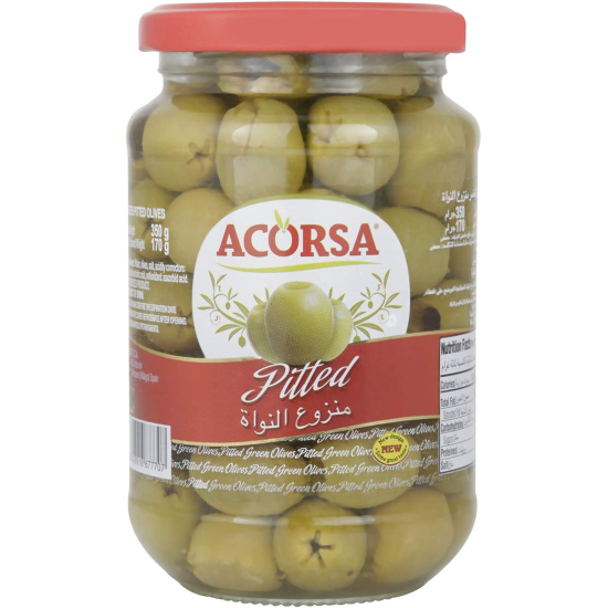 Acorsa Olives Green Pitted Jar Pack Of 12x170gm, Pack Of 4