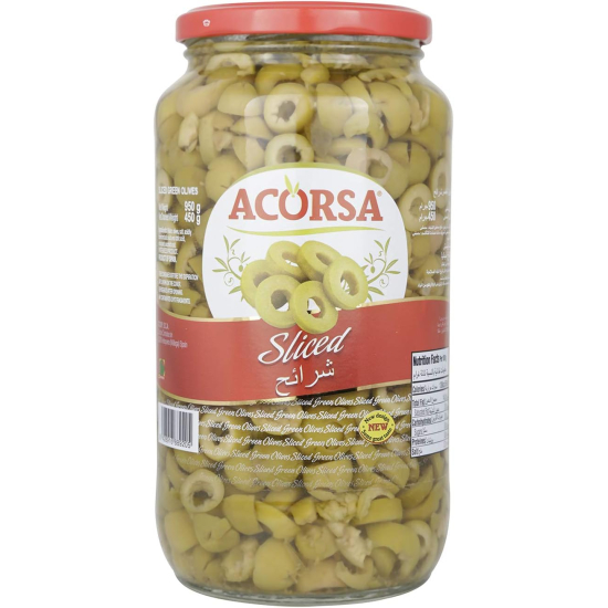 Acorsa Olives Green Sliced Jar 6x450gm L/Jar, Pack Of 3