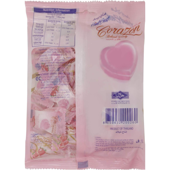 Hartbeat Corazon Beloved Strawberry Candy 150g, Pack Of 40