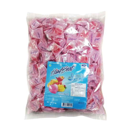 Hartbeat Jumbo Love Tutti Fruitti Candy 1kg, Pack Of 10