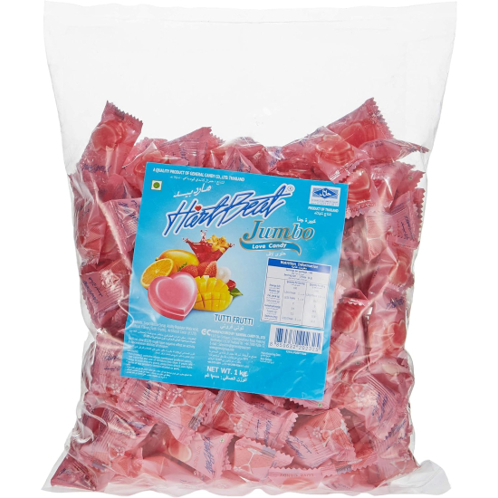 Hartbeat Jumbo Love Tutti Fruitti Candy 1kg, Pack Of 10