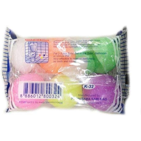 Dahlia K-32 Toilet Ball 6 Pcs, 1x12's Colour, Pack Of 3