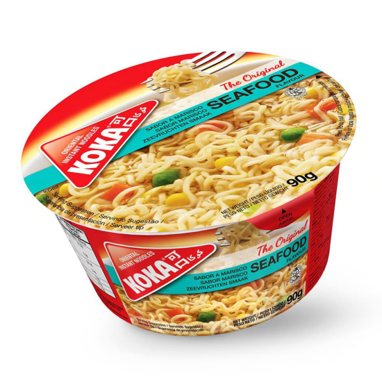 Koka Seafood Instant Bowl Noodles 90g, Pack Of 12