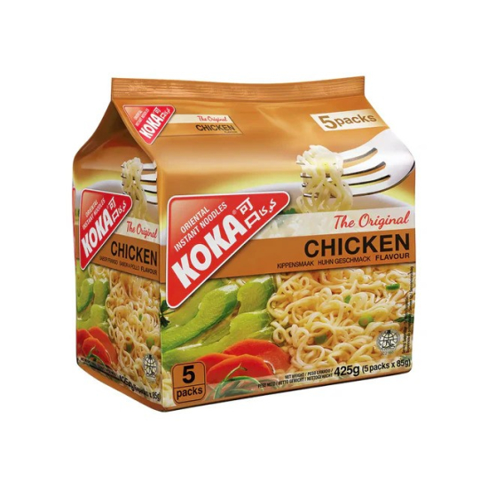 Koka Chicken Flavour Noodle Packet 5 Pieces 85g, Pack Of 12