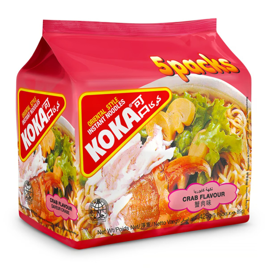 Koka Crab Instant Noodles 5 Pieces 85g, Pack Of 12