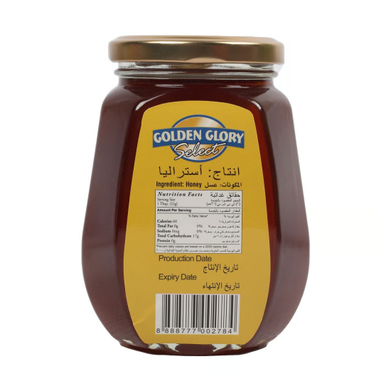 Golden Glory Honey Jar 500g, Pack Of 12