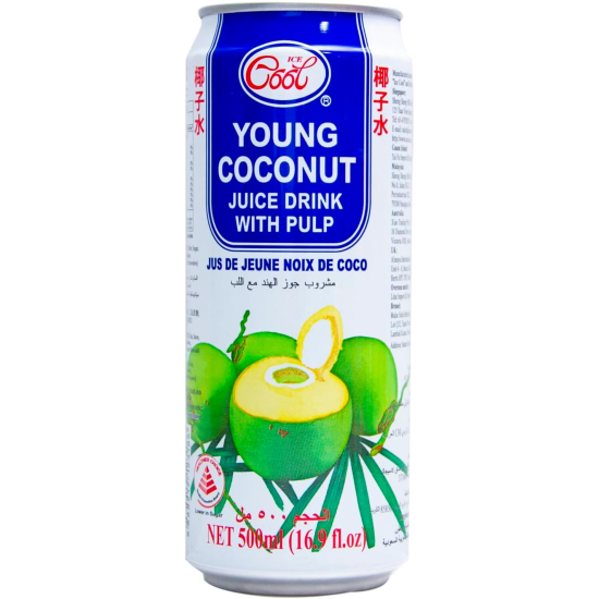 Ice Cool Coconut Juice Can 500 ml, Pack Of 24