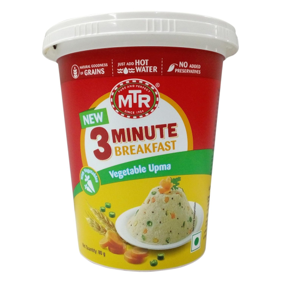 MTR Vegetable Upma Cup 80g, Pack Of 24