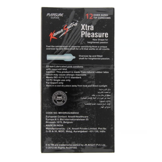 Kama Sutra Xtra Pleasure Condom 12 Pieces, Pack Of 12