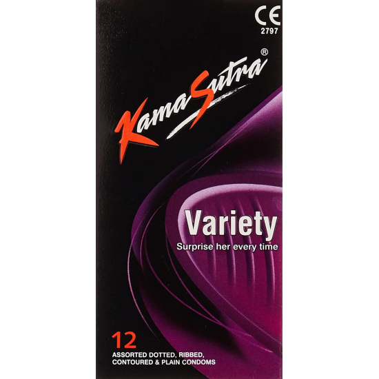 Kama Sutra Condom Variety 12 Pieces, Pack Of 12