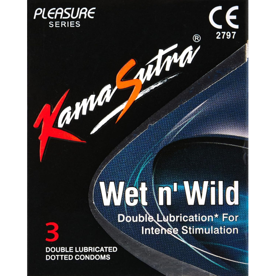 Kama Sutra Condom Wet N Wild 3 Pieces, Pack Of 24