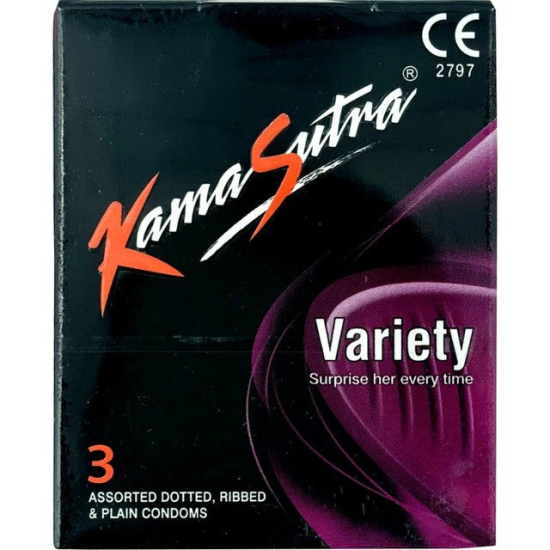 Kama Sutra Condom Variety 3 Pieces, Pack Of 12