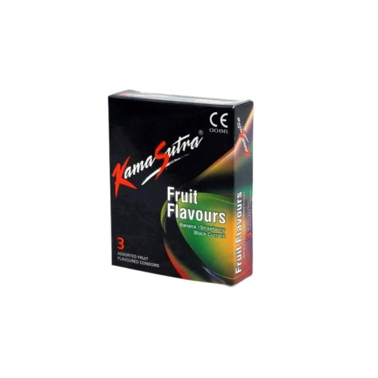 Kamasutra Fruit Flavours Condom 3 Pieces, Pack Of 24