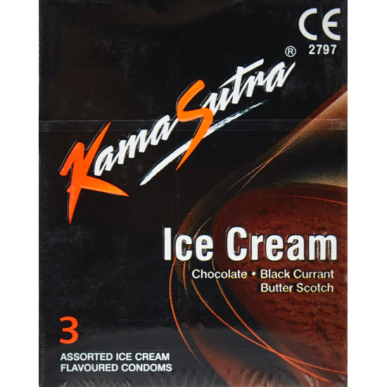 Kama Sutra Condom Ice Cream 3 Pieces, Pack Of 24