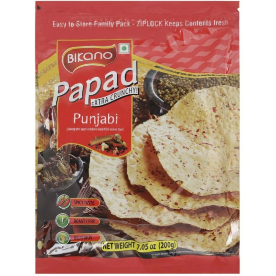 Bikano Papad Punjabi Masala 5 200g, Pack Of 10