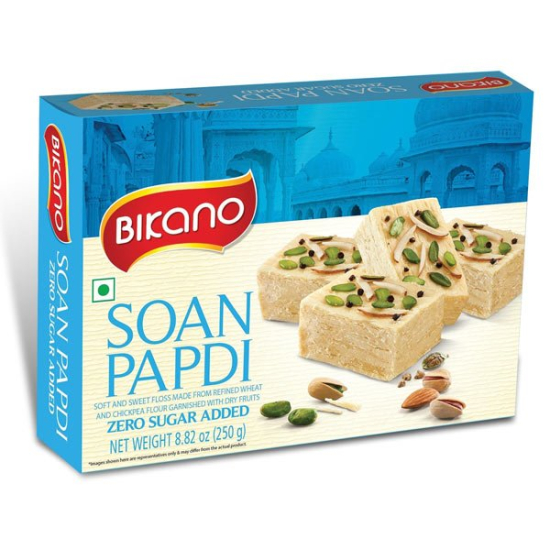 Bikano Soan Papdi (No Sugar Added) 250g, Pack Of 64