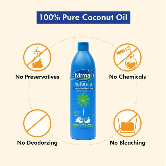 KLF NIRMAL Naturals Pure Coconut Oil 200 ml, Pack Of 96