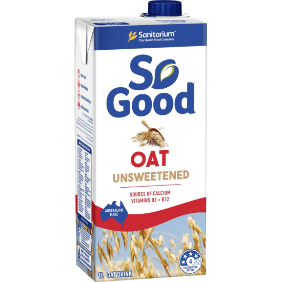 Sanitarium So Good Oat Unsweetened Milk 12x1Ltr