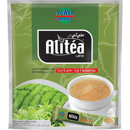 AliTea 5 in 1 Latte instant Coffee Pouch 20 Sachet 18g, Pack Of 20