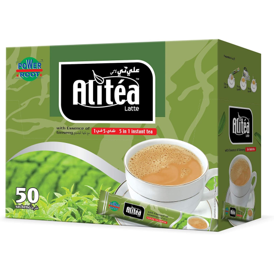 AliTea 5 In 1 Latte Instant Coffee 50 Sachet 20g, Pack Of 8