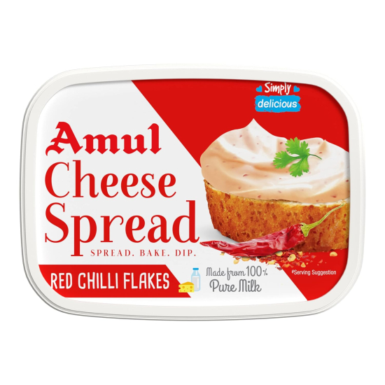 Amul Red Chili Flake Cheese Spread 200g, Pack Of 12