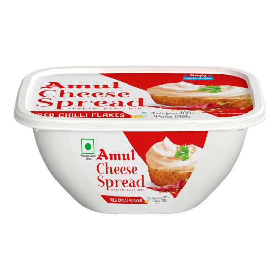 Amul Red Chili Flake Cheese Spread 200g, Pack Of 12