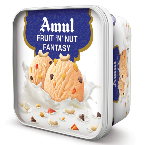 Amul Ice Cream Fruit N Nut Fantasy 1ltr, Pack Of 6