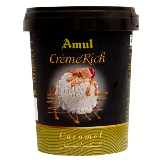 Amul Creme Rich Caramel Ice Cream 500ml, Pack Of 3