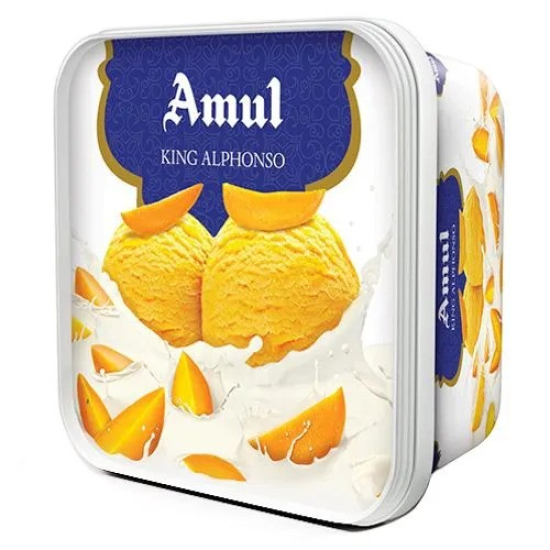 Amul Ice Cream King Alphonso 1 Ltr, Pack Of 6