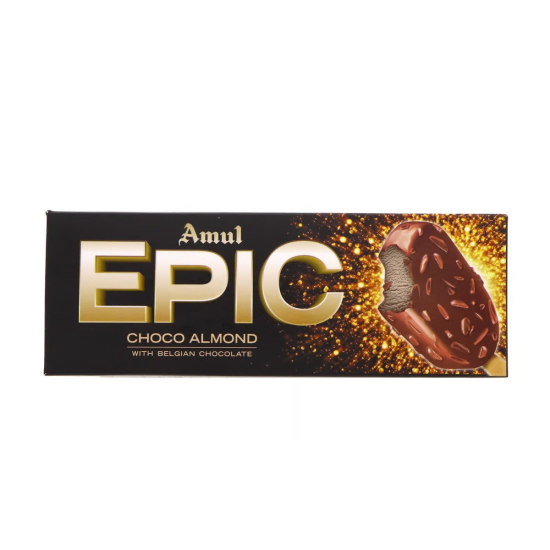 Amul Epic Ice Cream Choco Almond 80 ml, Pack Of 16