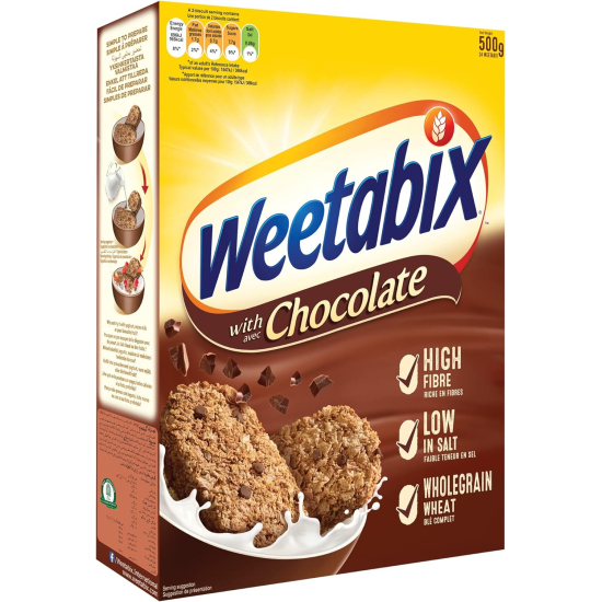 Weetabix Cereal Chocolate 500g, Pack Of 10