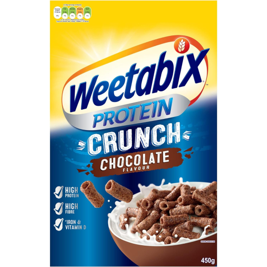 Weetabix Protein Crunch Chocolate 450g, Pack Of 8