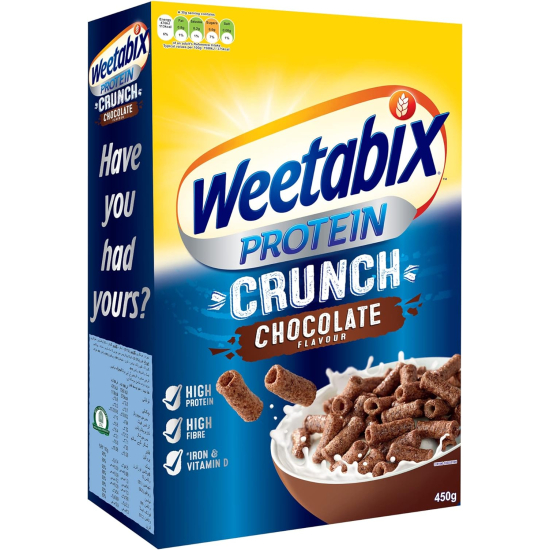 Weetabix Protein Crunch Chocolate 450g, Pack Of 8