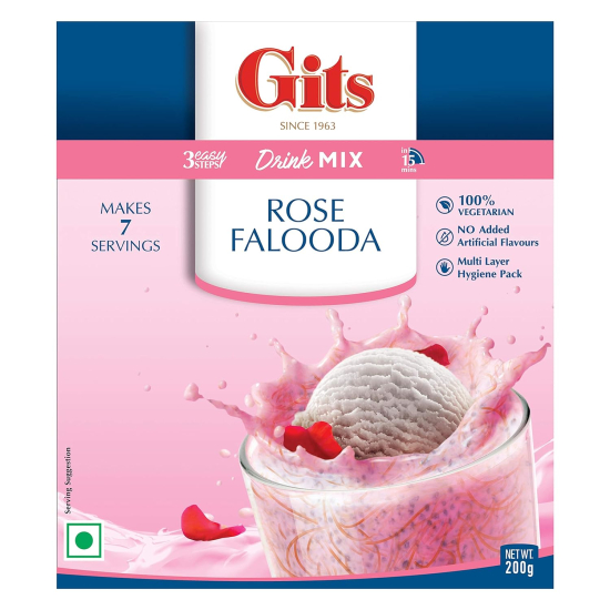 Gits Rose Falooda Mix 200g, Pack Of 12