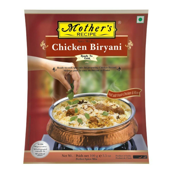 Mothers Recipe Ready To Cook Chicken Biryani Mix 100g, Pack Of 12